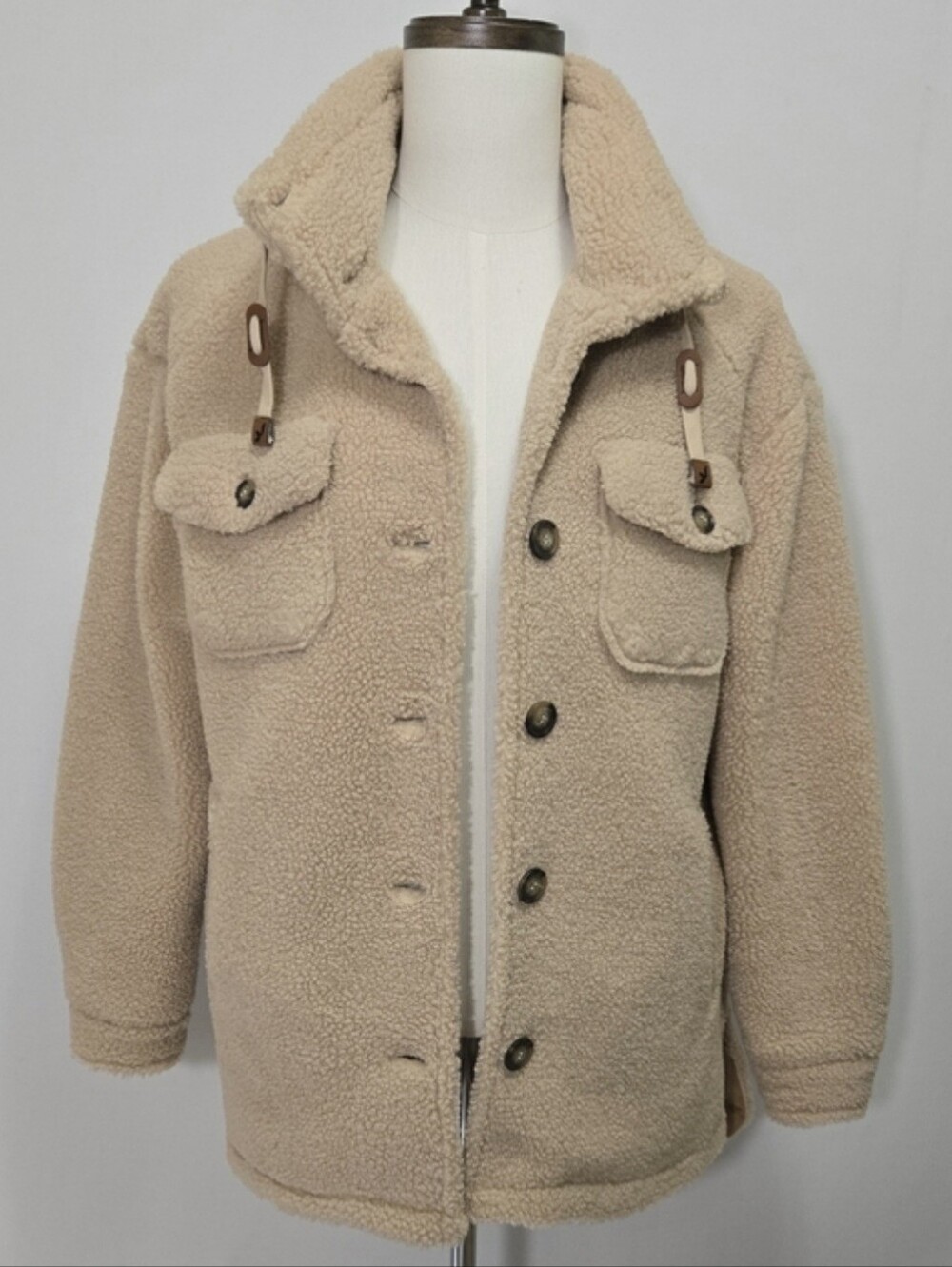 Koolaburra By Ugg Oversized Teddy Sherpa Jacket Size S Cozy Tan Shacket